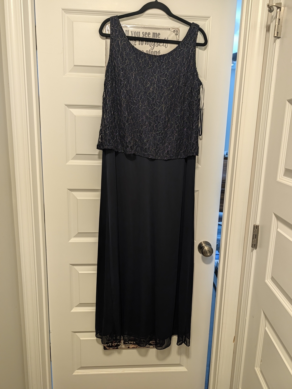 Elegant Navy Sleeveless Evening Dress With matching Cardigan
